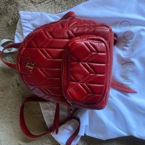 Jimmy Choo brand new back pack. Red Quilted Nappa Leather.